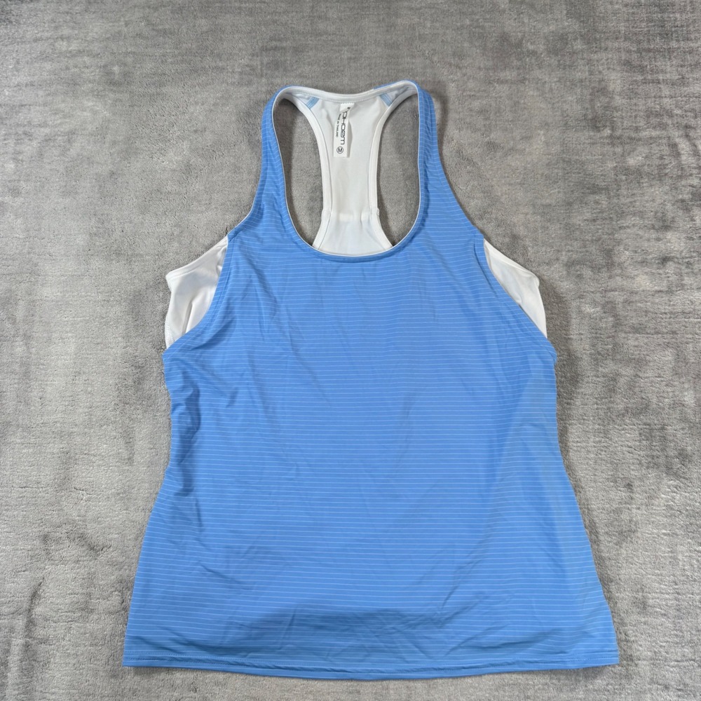 InPhorm Aubrey Shirt Women Medium Blue Layer Tank Racerback Tennis Pickleball